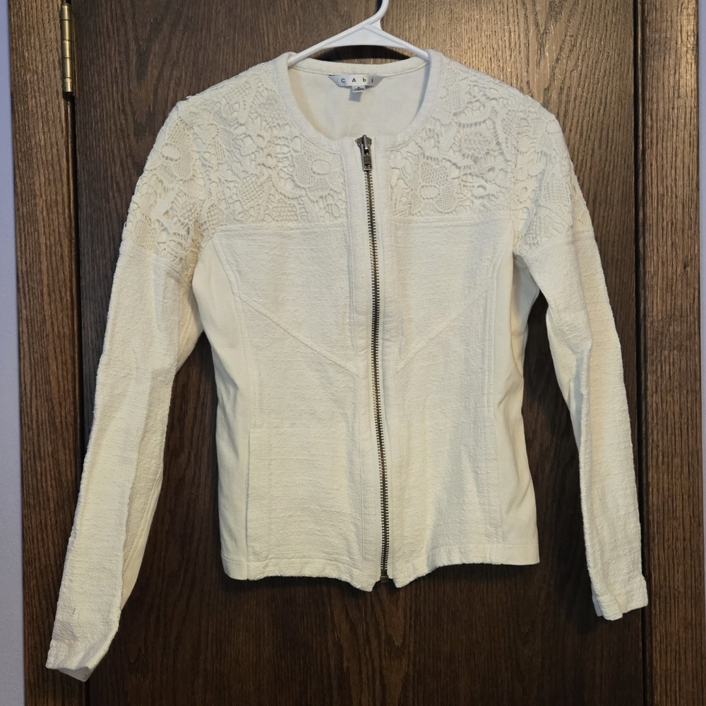 Cabi White Lace Jacket